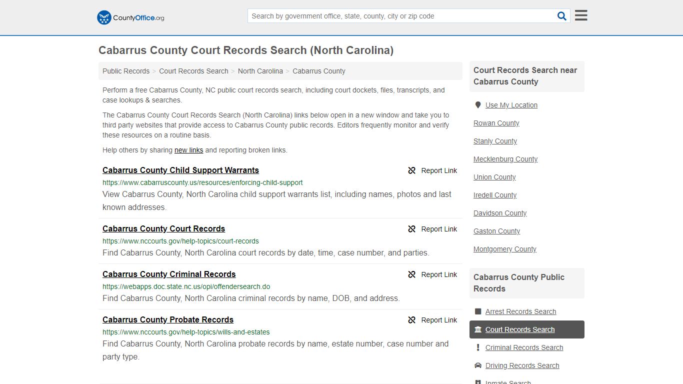 Court Records Search - Cabarrus County, NC (Adoptions ...